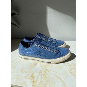 Rare Converse One Star Chuck Taylor Low Slip-On Sneakers in blue sequin Size 9.5